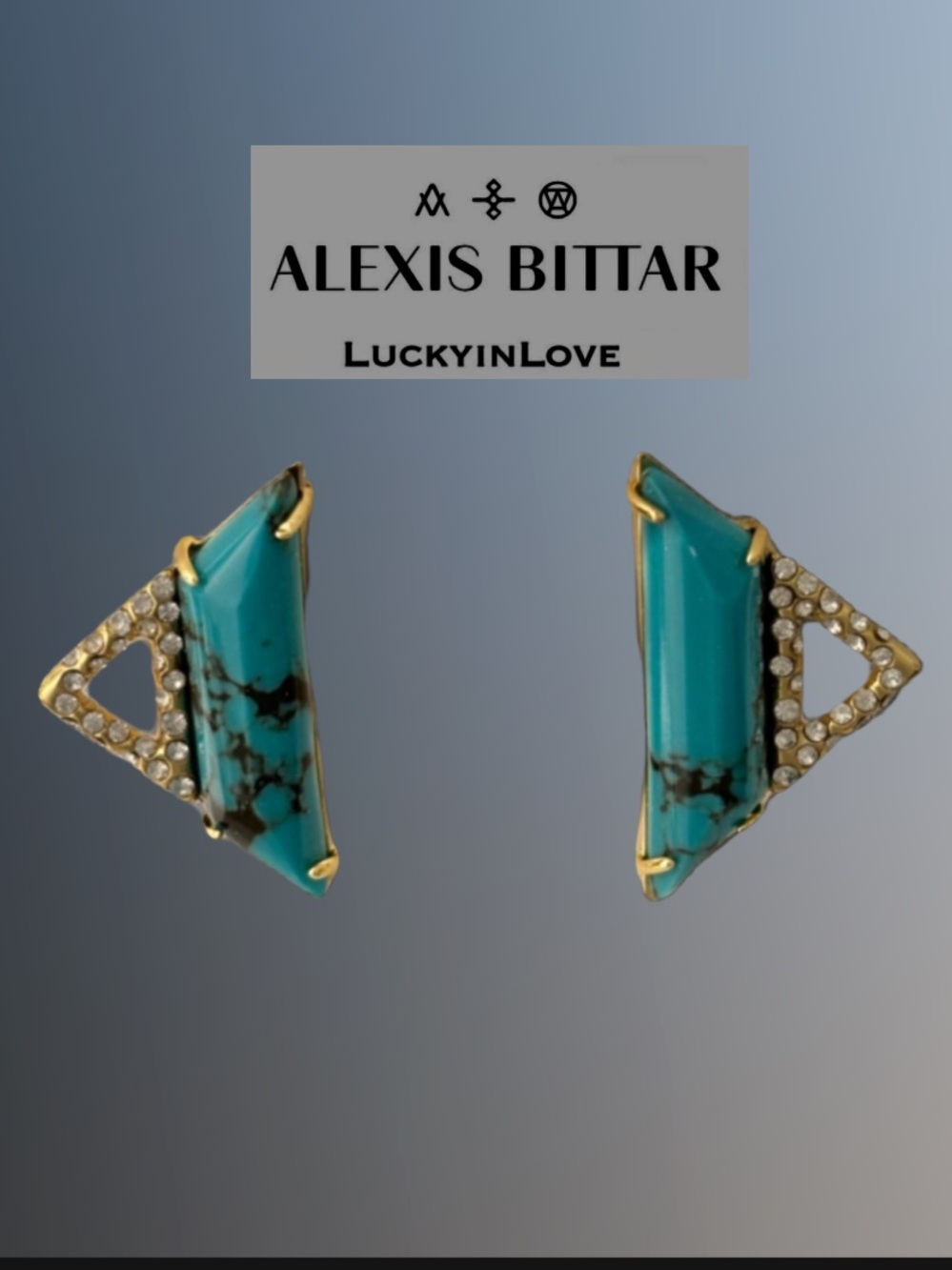 ALEXIS BITTAR • Turquoise Triangular Huggie Earrings